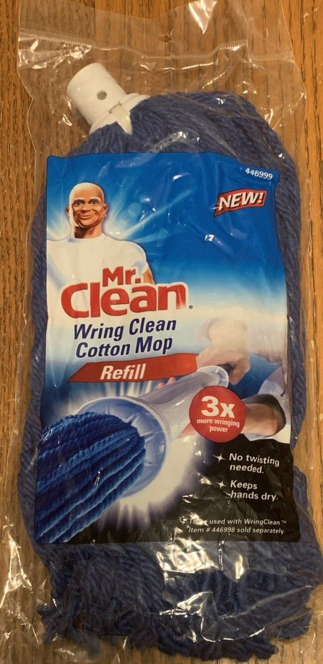 Mr. Clean Wring Clean Cotton Mop Head Refill NEW In Package!! 446999